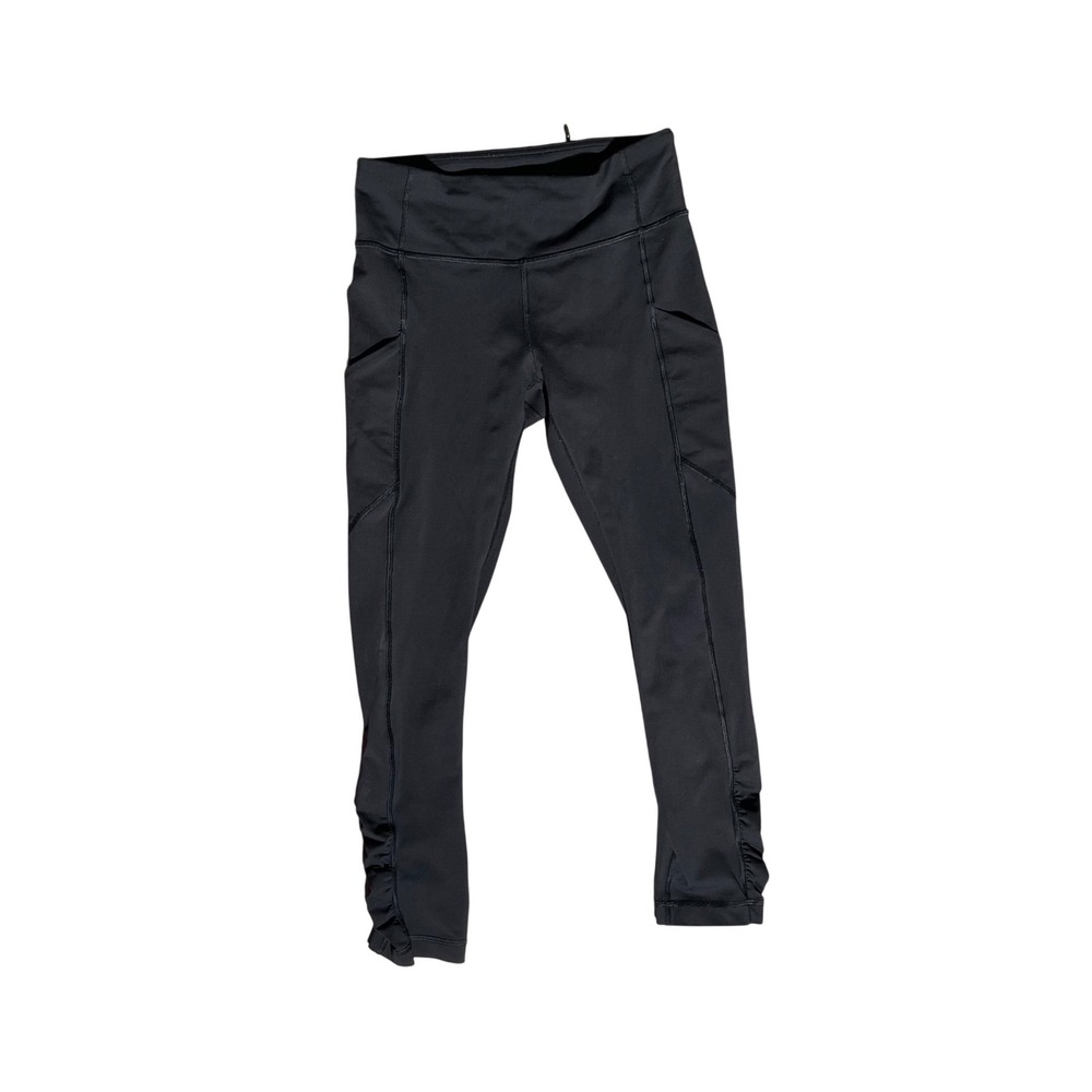 Lululemon Speed Tight III Leggings Black Size 4 Ruched Ankle Zip Pocket - Picture 2 of 9